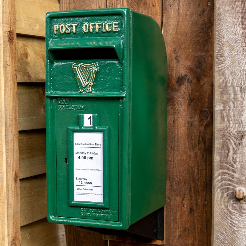 Irish Green Cast Iron Post Box.