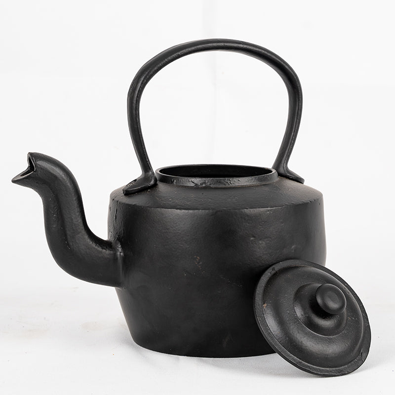 Large Black Cast Iron Kettle.