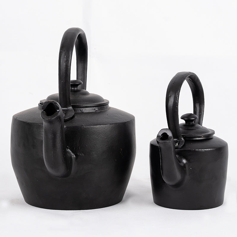Large Black Cast Iron Kettle.