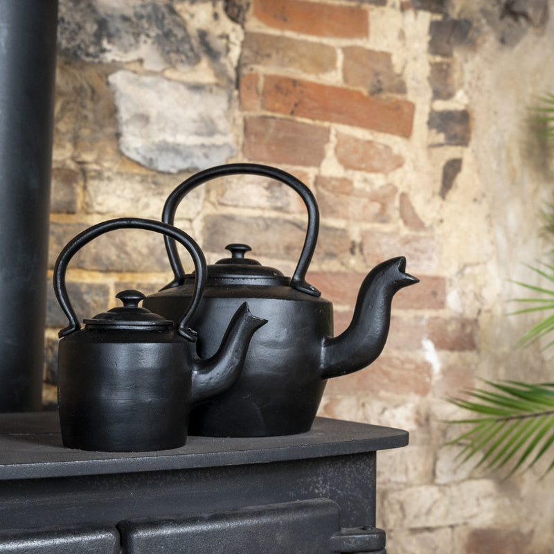 Large Black Cast Iron Kettle.