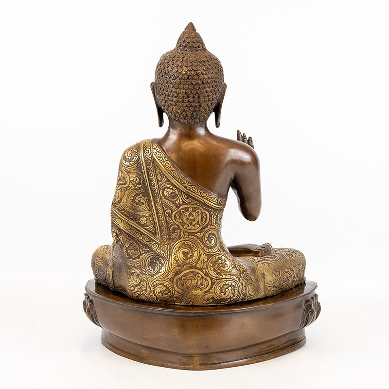 Large Brass Meditating Buddha.