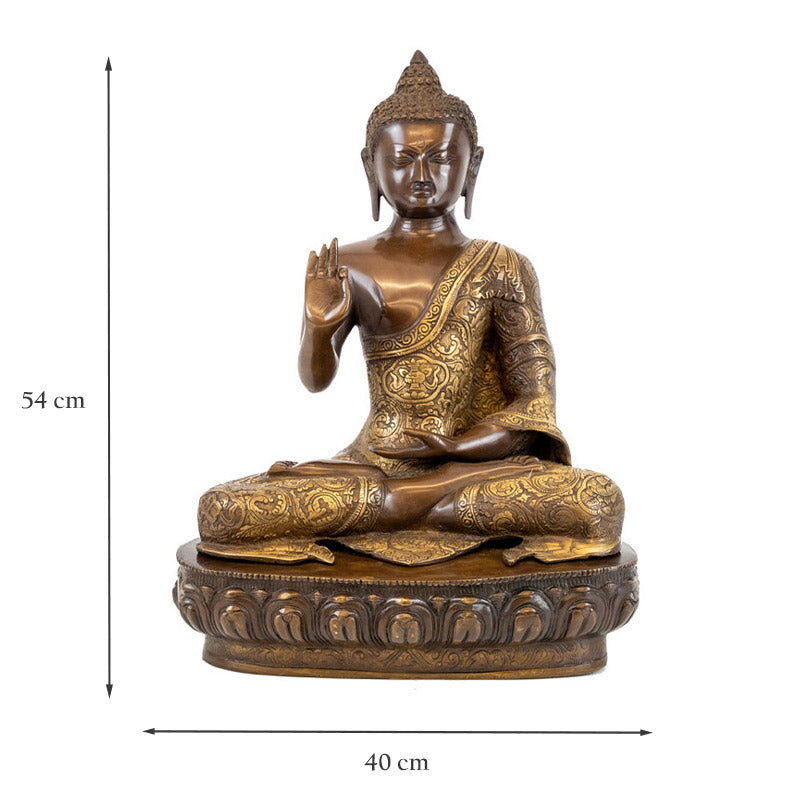 Large Brass Meditating Buddha.