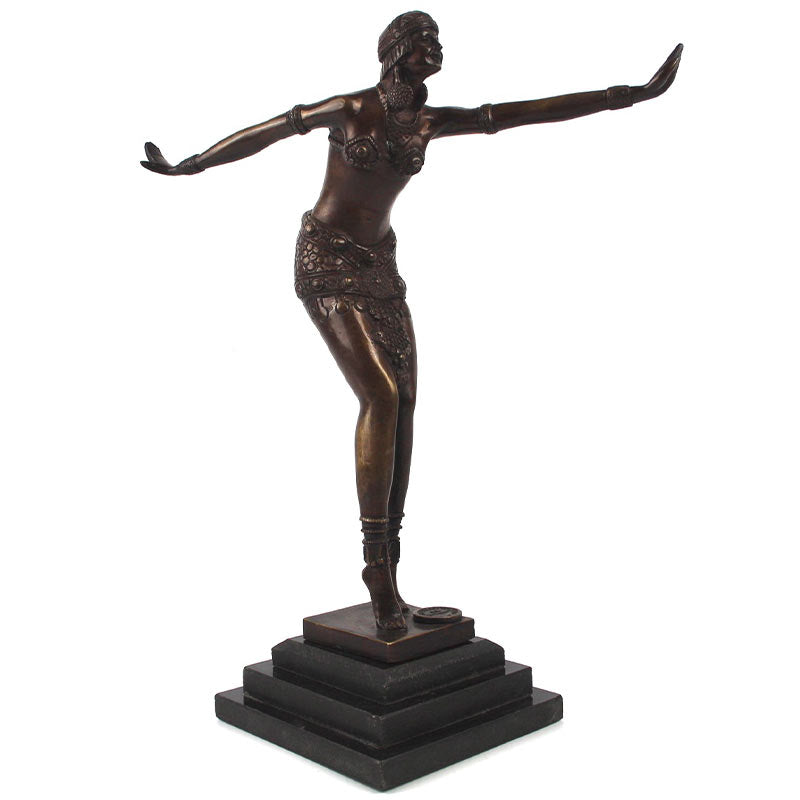 Brass Female Art Deco Dancer - Large Handmade Sculpture.