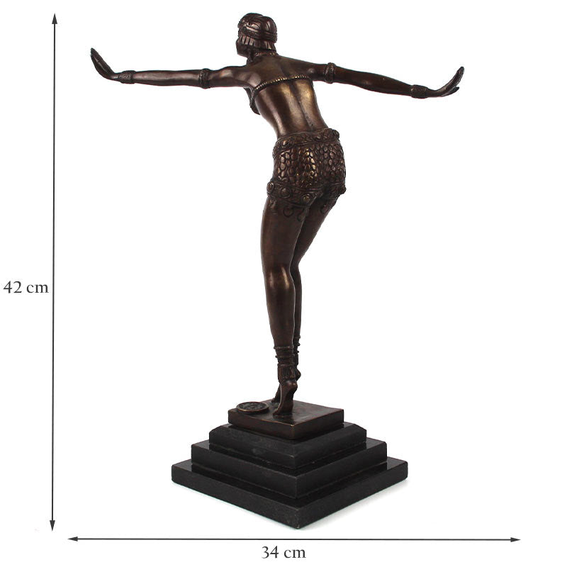Brass Female Art Deco Dancer - Large Handmade Sculpture.