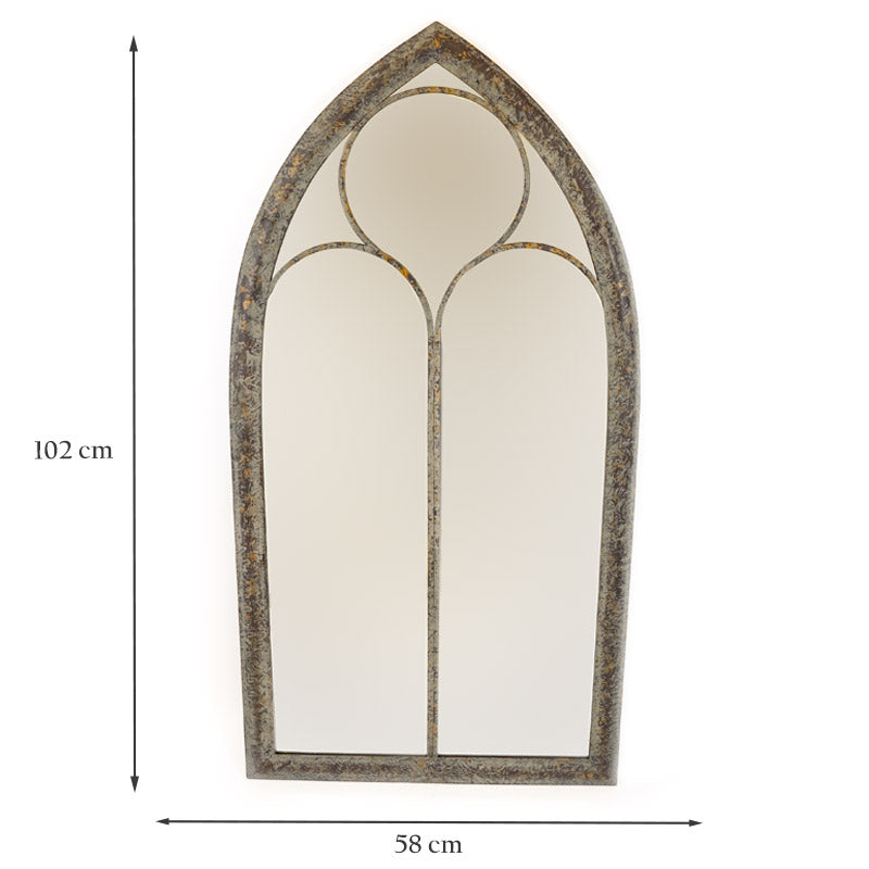 Large Gothic Style Metal Mirror.