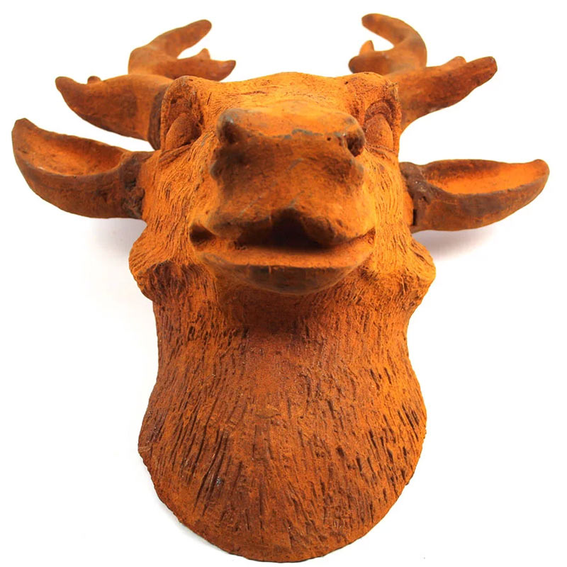 Large Outdoor Cast Iron Deer Head.
