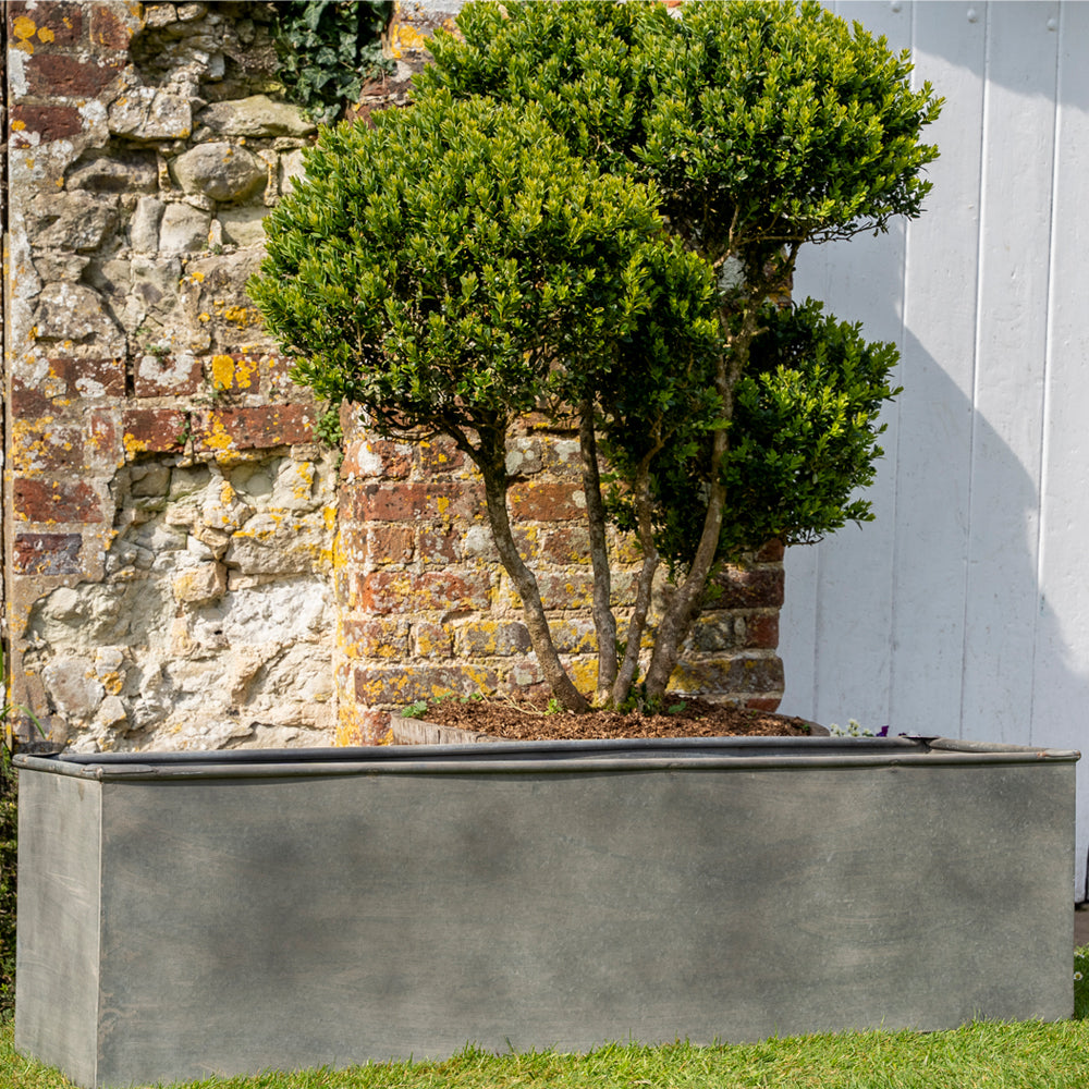 Metal Galvanised Garden Trough Planter | Available In Three Sizes.