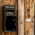 Black ER Wall Mounted Post Box.