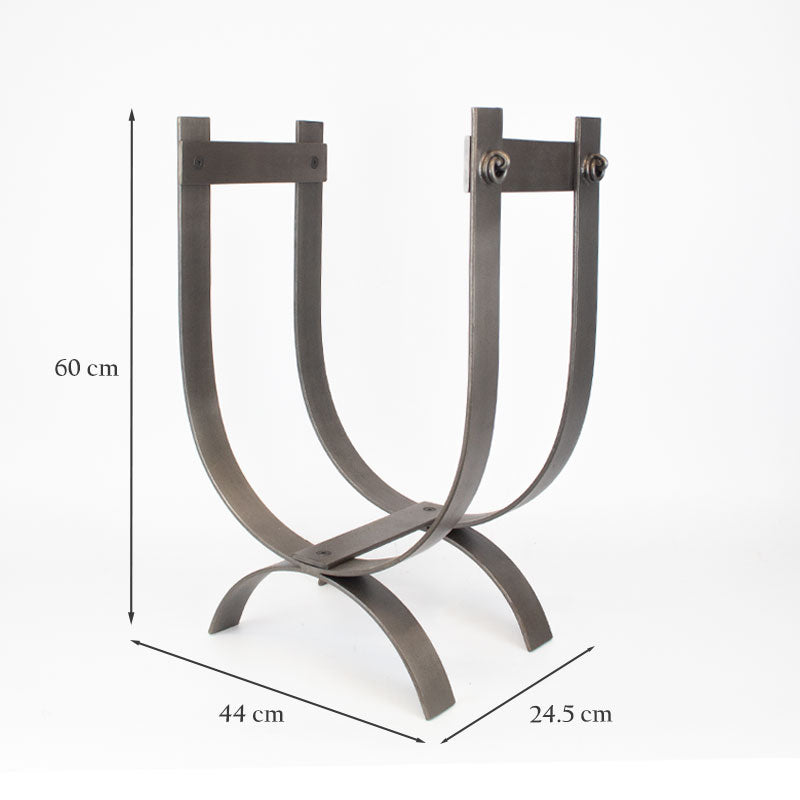 Iron Log Holder.
