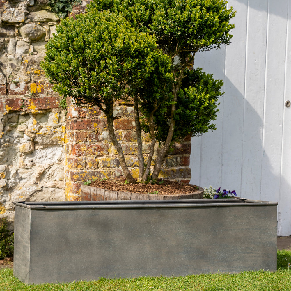 Metal Galvanised Garden Trough Planter | Available In Three Sizes.
