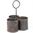 Small Metal Spice Planter | Three-Section Herb Holder.