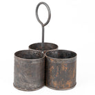Small Metal Spice Planter | Three-Section Herb Holder.