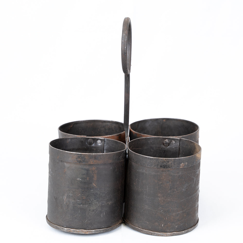 Small Metal Spice Planter | Four-Section Herb Holder.