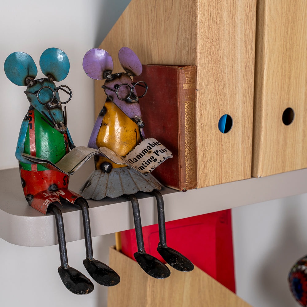 Recycled / Upcycled Tin Mouse Pair - Mr. & Mrs. Mouse.