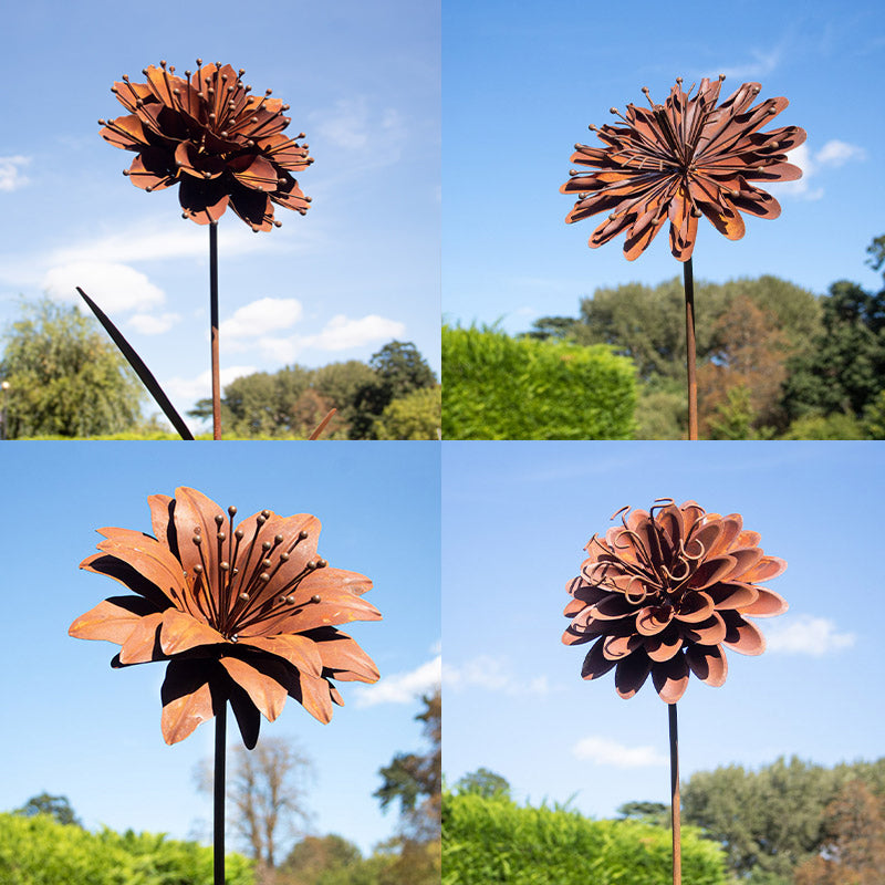 Handmade Flower Plant Stakes Set Of 4.