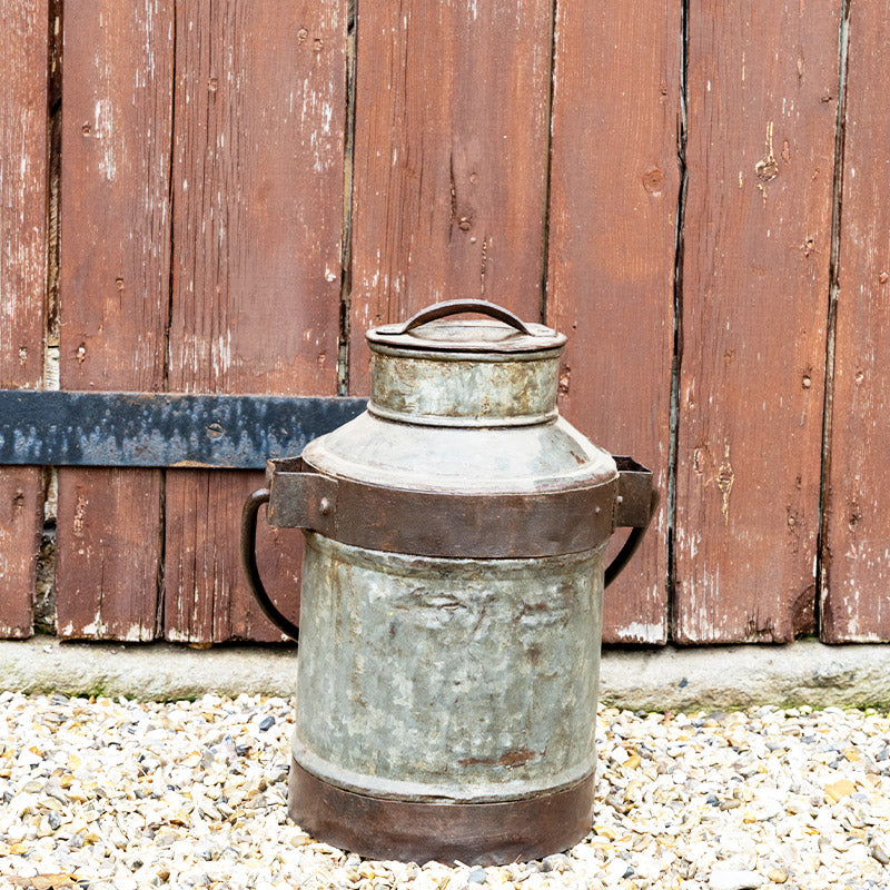 Rustic Vintage Milk Churn Planter.