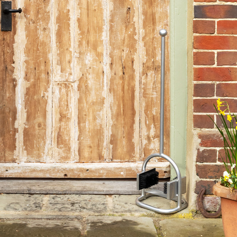Outdoor Pole Garden Boot Scraper and Brush.