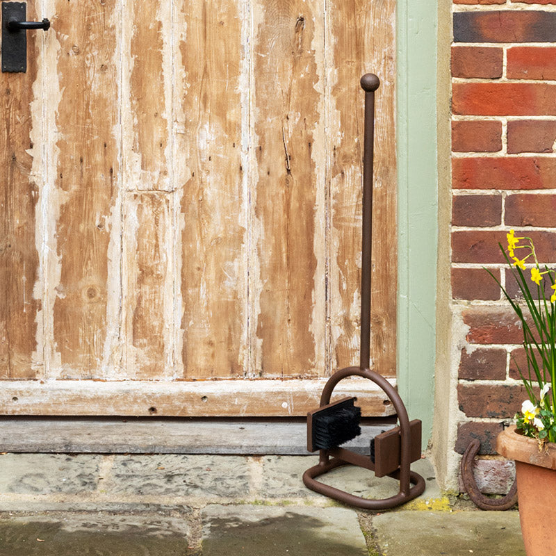 Outdoor Pole Garden Boot Scraper and Brush.
