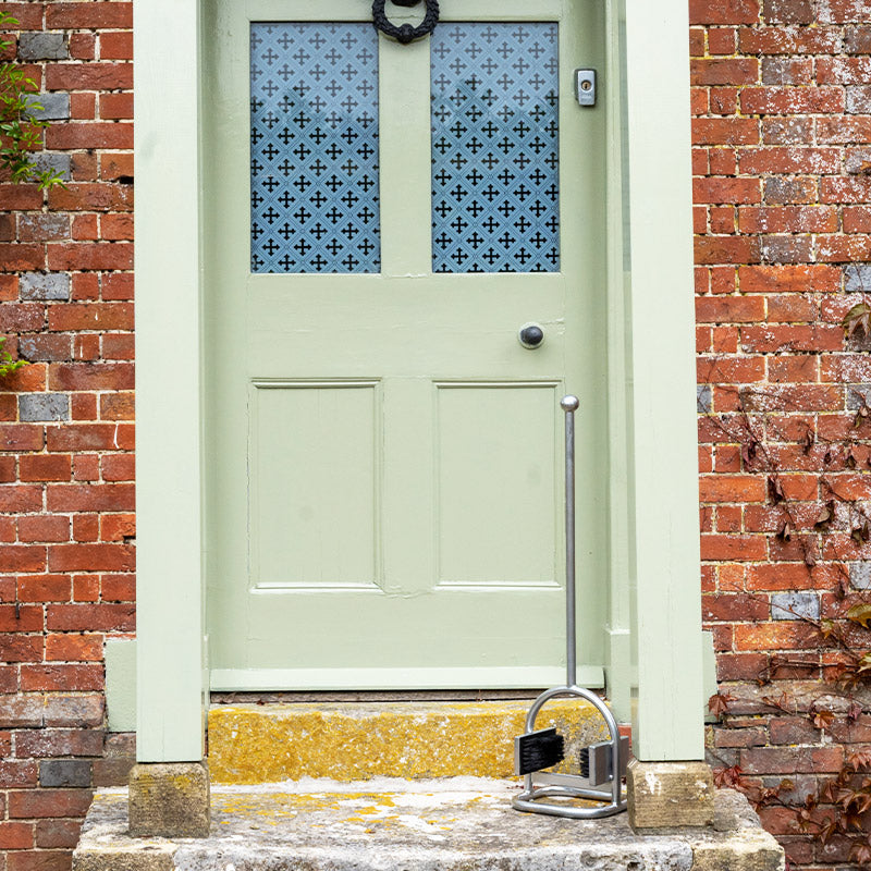 Outdoor Pole Garden Boot Scraper and Brush.