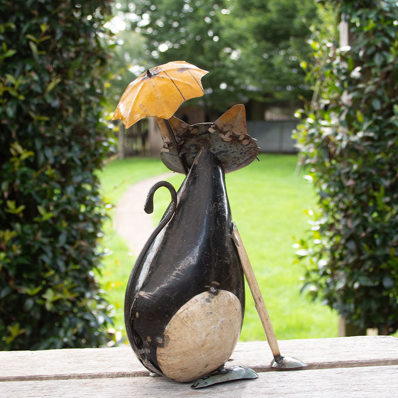 Pair of Upcycled Metal Cat Ornaments.