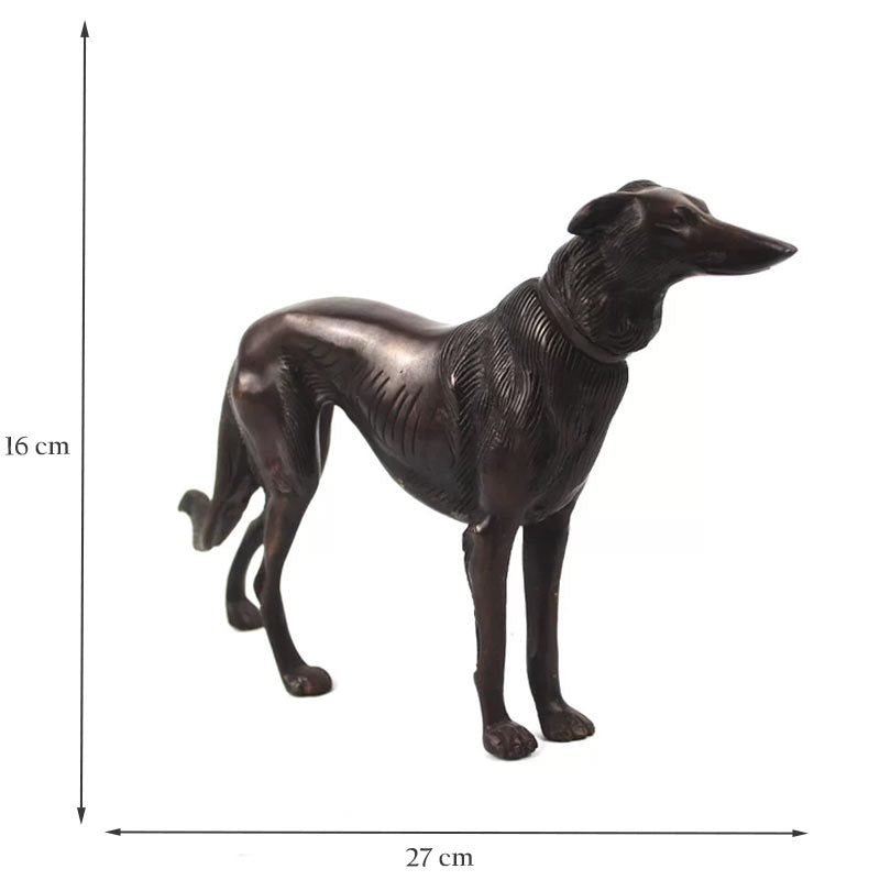 Pair of Greyhounds Standing in Solid Brass.
