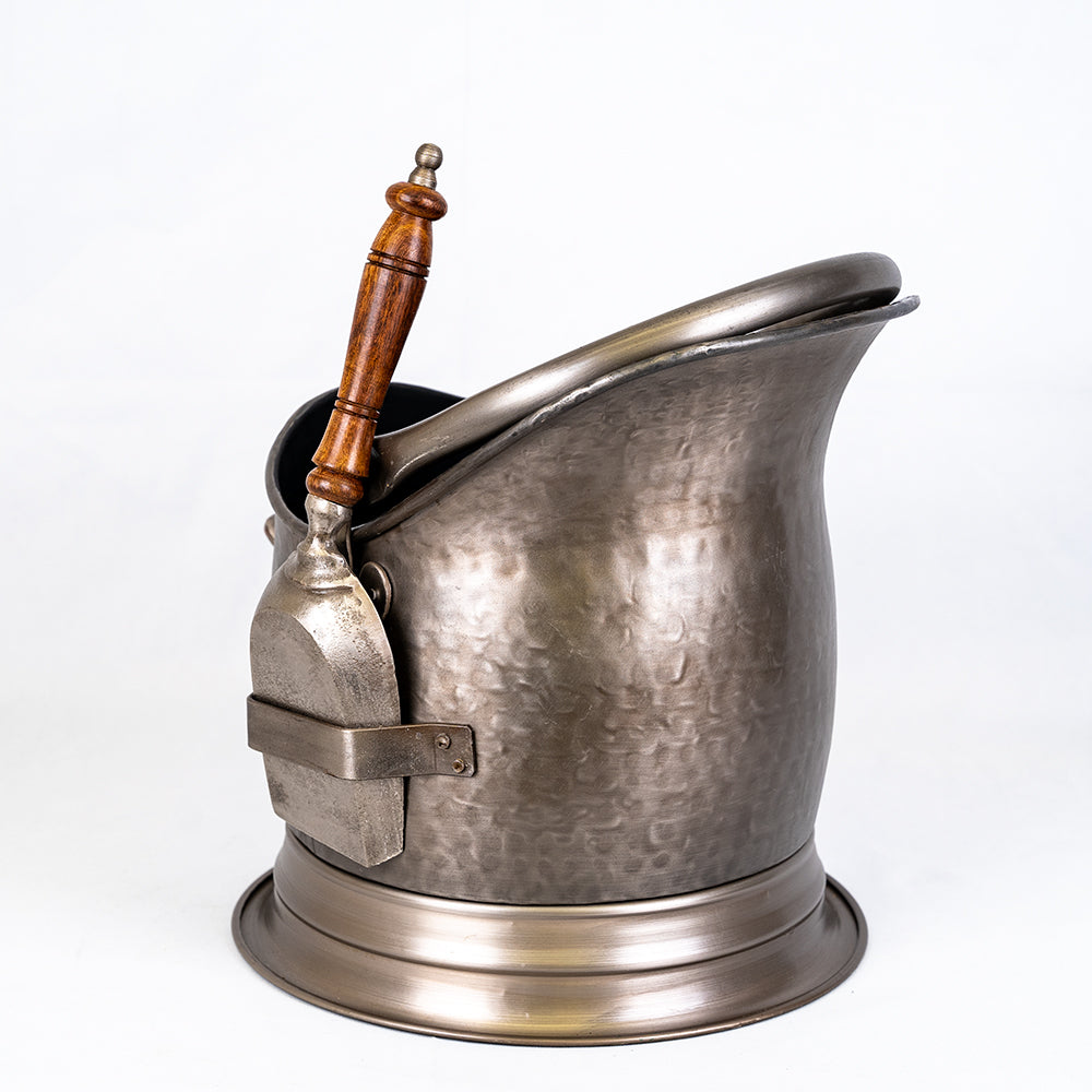 Premium Pewter Coal Bucket and Shovel.