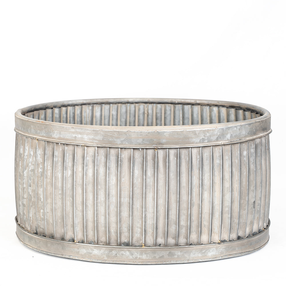 Galvanised Oval Garden Planter.
