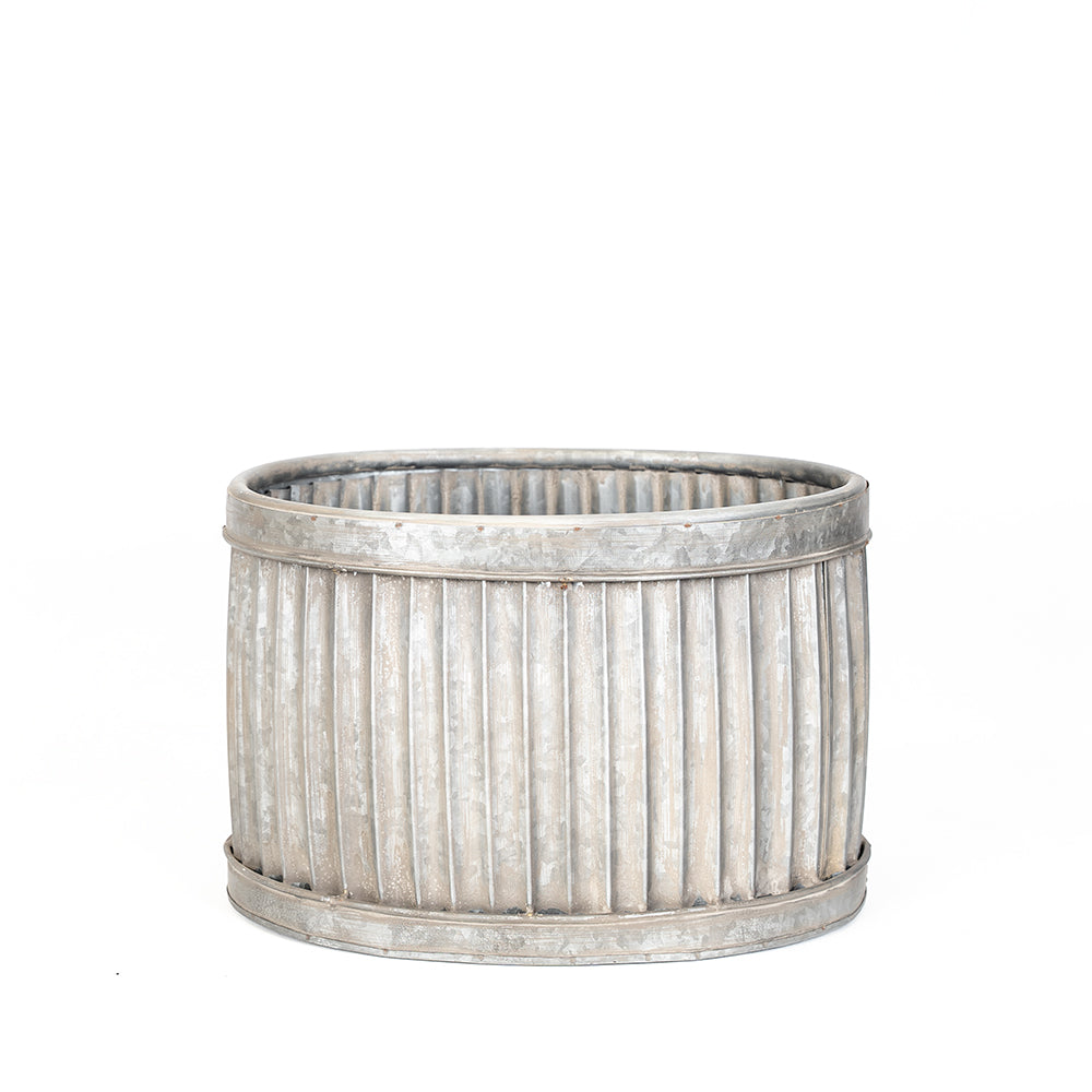 Galvanised Oval Garden Planter.