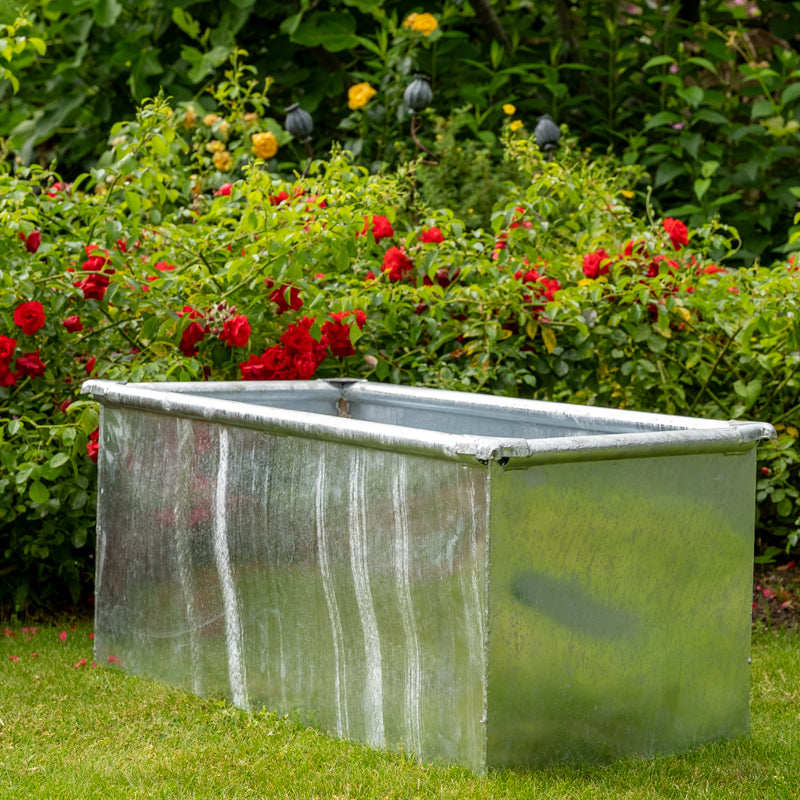 90cm Garden Trough Galvanised Metal Planter.