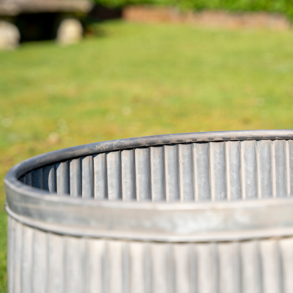 Galvanised Oval Garden Planter.