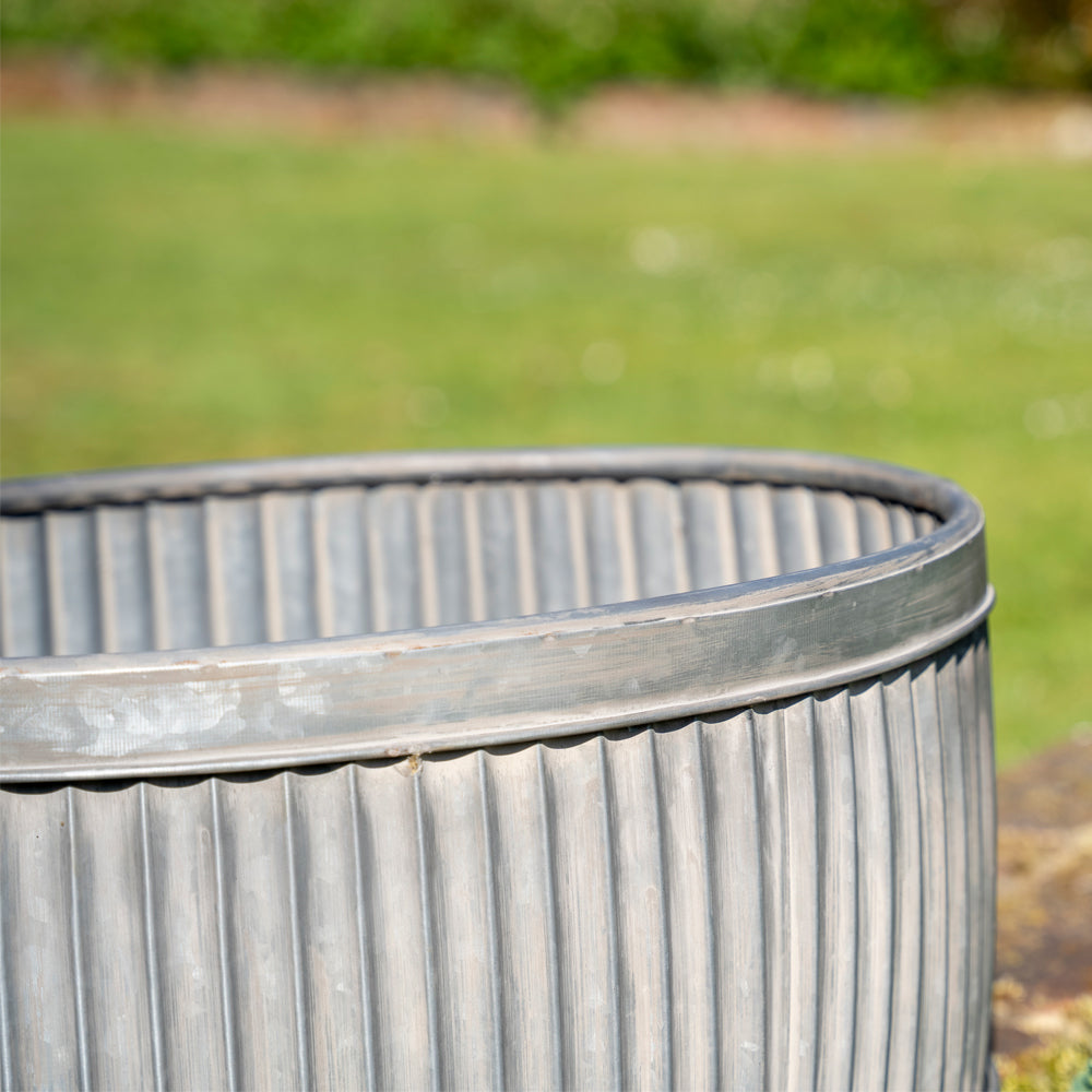 Galvanised Oval Garden Planter.