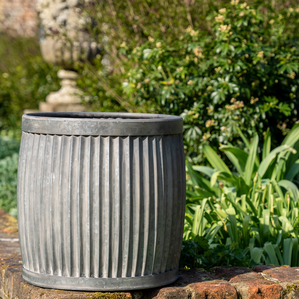 Galvanised Dolly Tub Garden Planters.