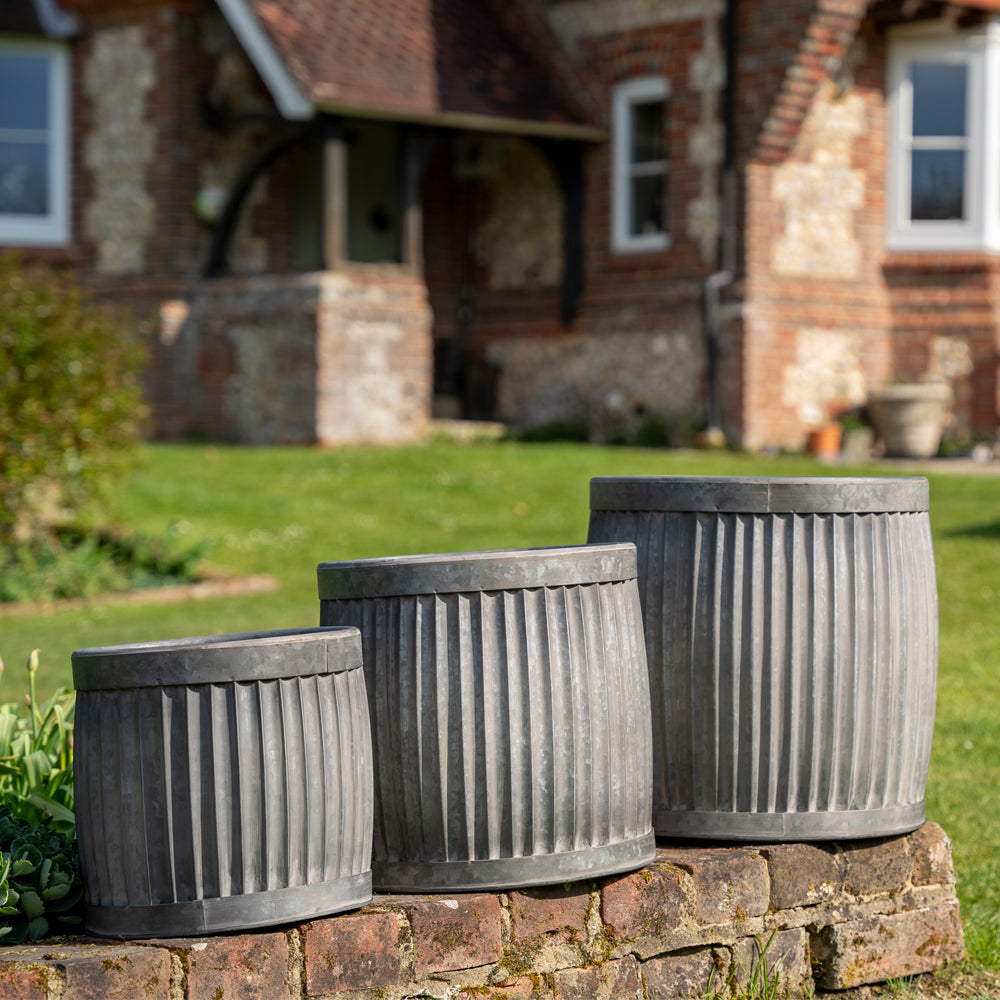 Galvanised Dolly Tub Garden Planters.