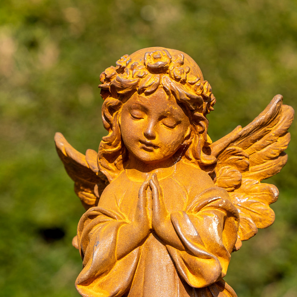 Cast Iron Praying Angel Statue