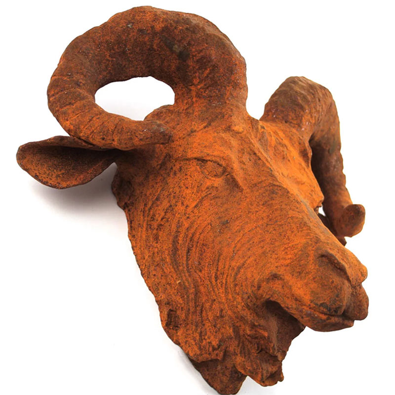 Rusty Cast Iron Rams Head.