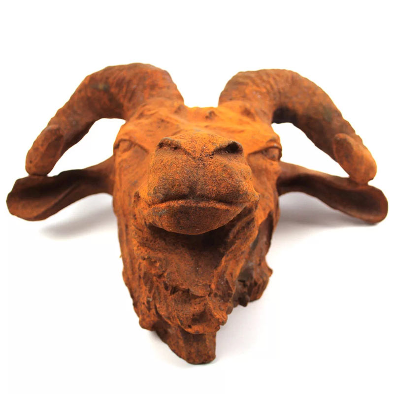 Rusty Cast Iron Rams Head.