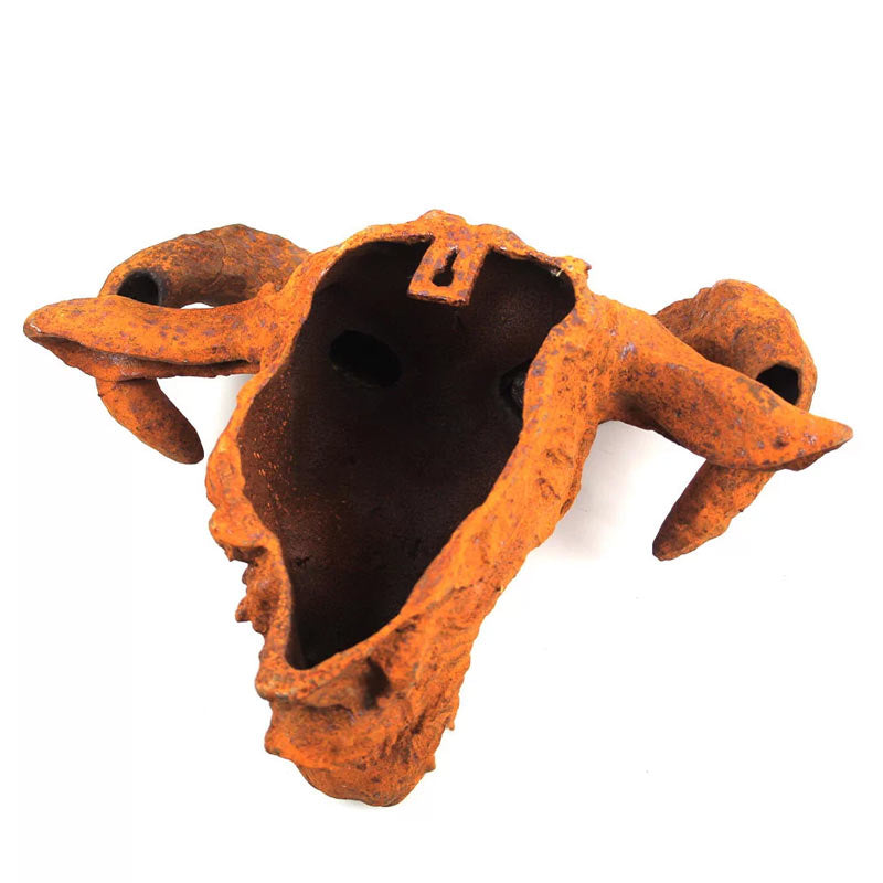 Rusty Cast Iron Rams Head.