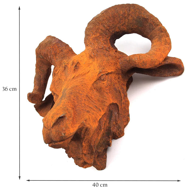 Rusty Cast Iron Rams Head.