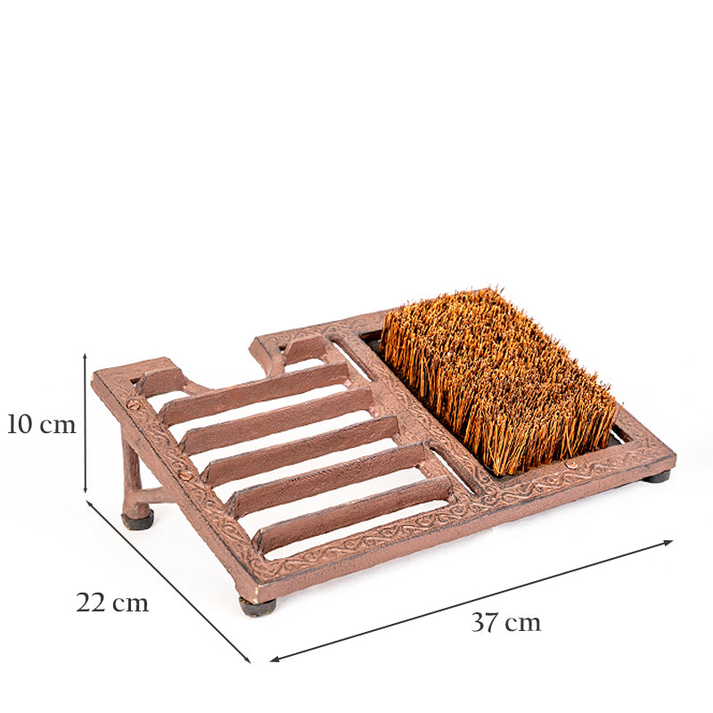 Cast Iron Boot Jack and Brush Welly Cleaner.