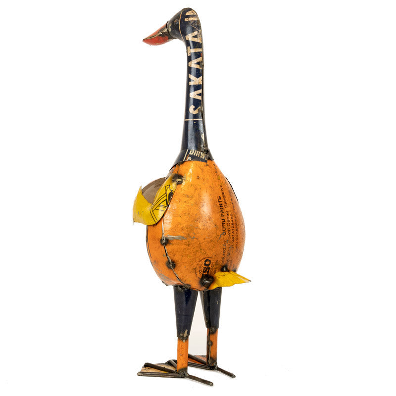 Recycled Metal Duck Statue.