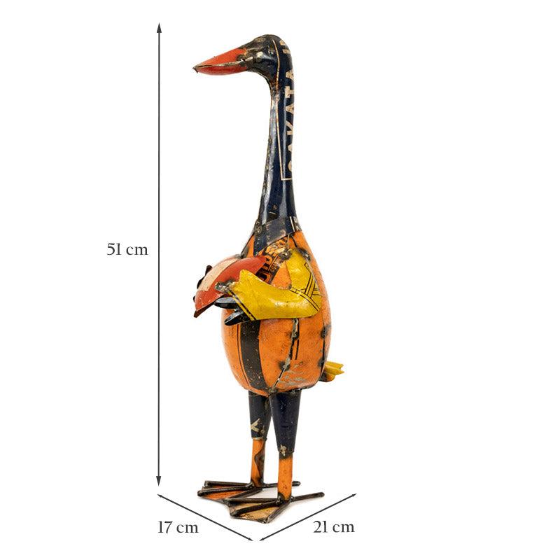 Recycled Metal Duck Statue.