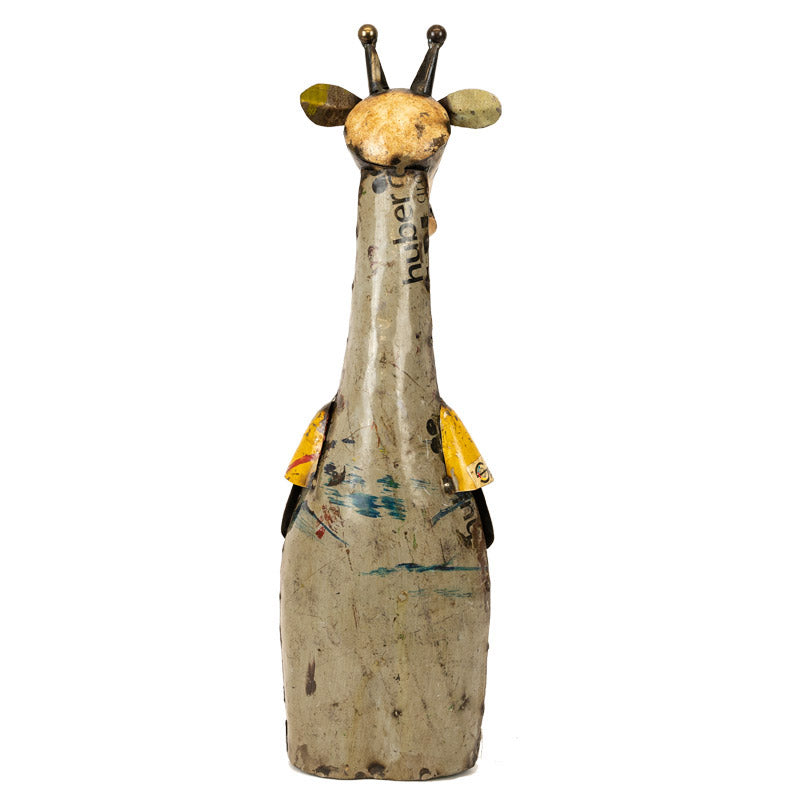 Recycled Tin Giraffe Ornament.