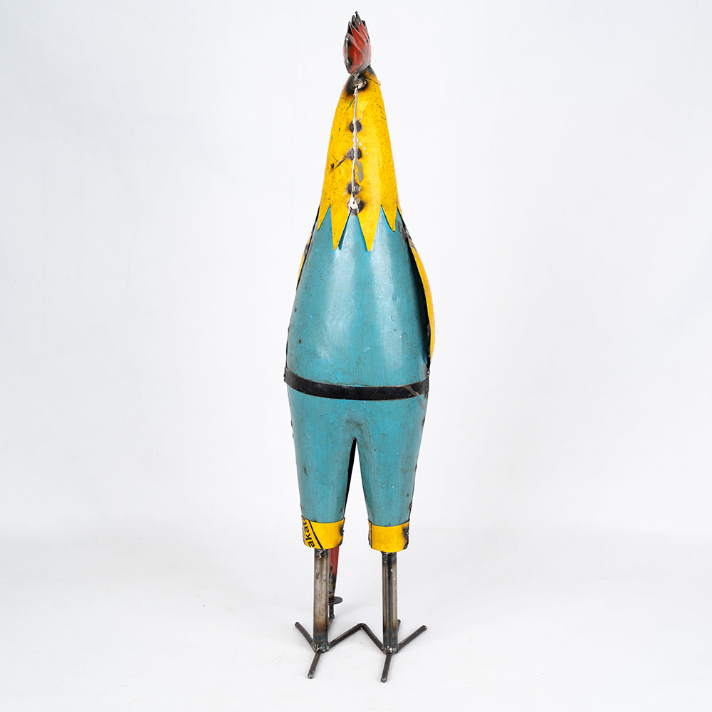 Recycled / Upcycled Mr Rooster with Umbrella Statue.