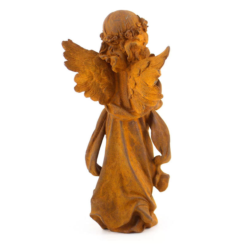 Cast Iron Praying Angel Statue.
