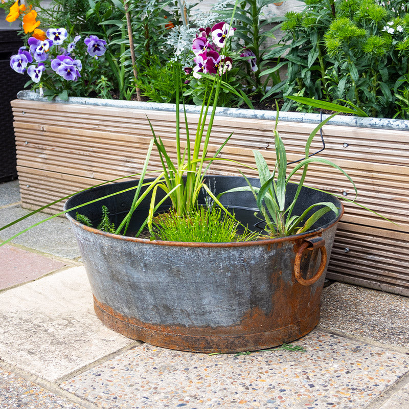 Rustic Oval Garden Planter.
