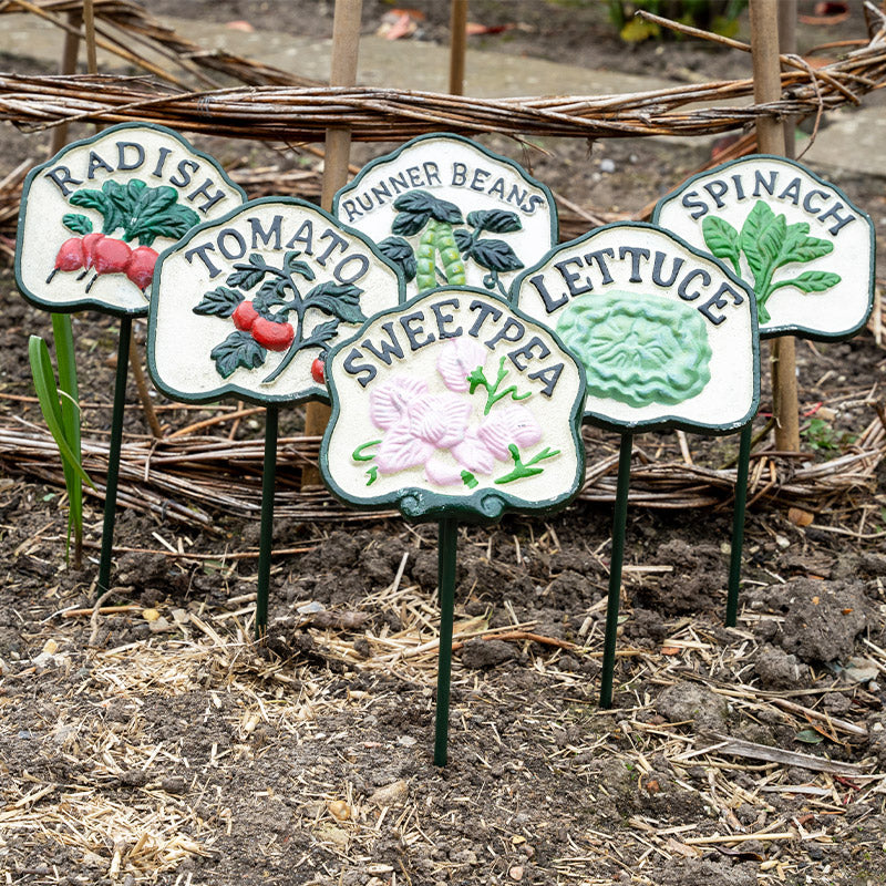 Set of Six Salad Garden Markers.