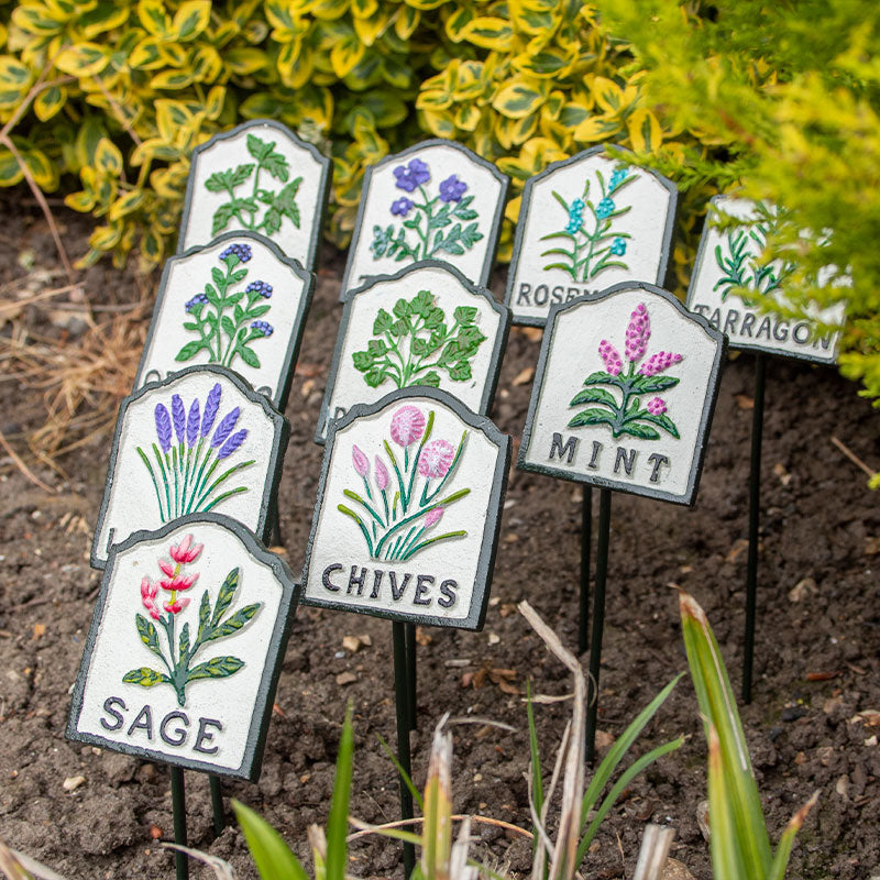 Set of Ten Herb Garden Markers.