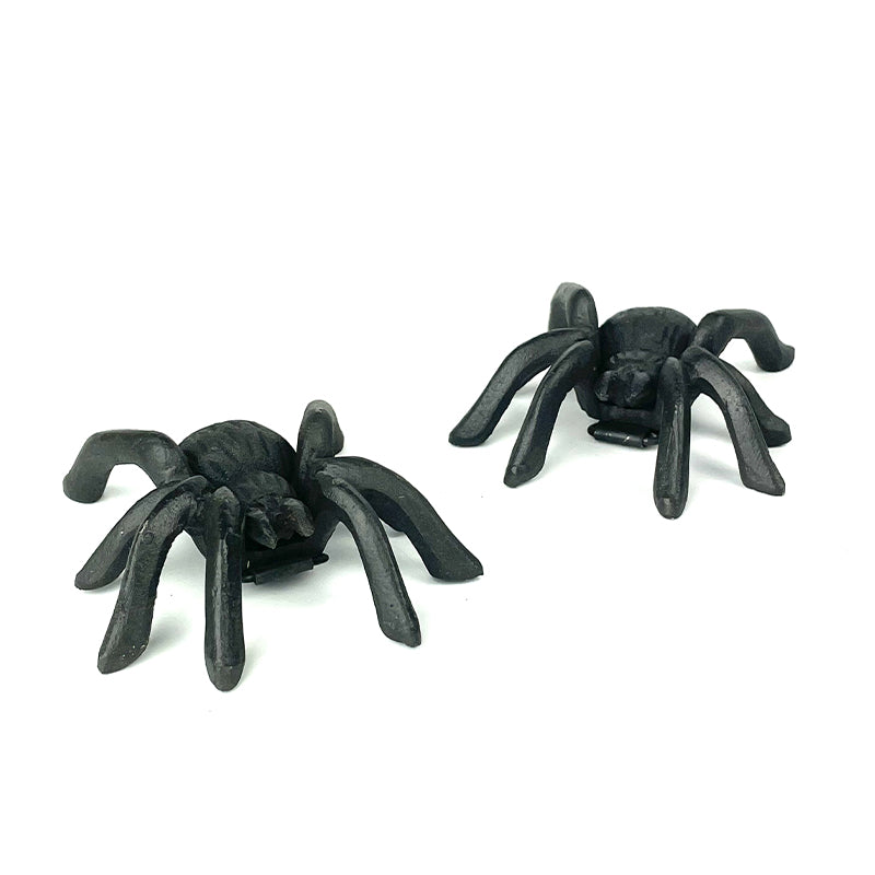 Set of Two Small Spiders In Cast Iron.