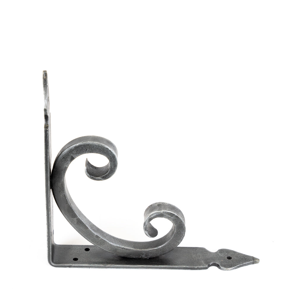 Pair of Forged Wrought Iron Scroll Shelf Brackets.