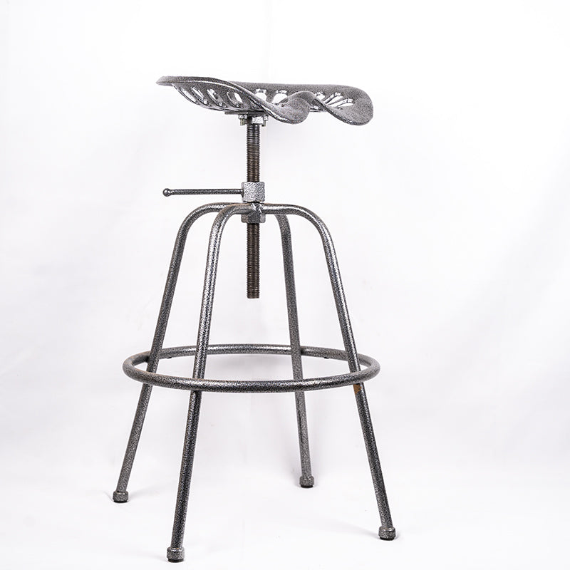 Tractor Seat Metal Bar Stool Silver.
